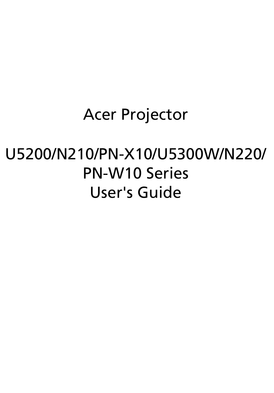 Acer U5200 User Manual | 59 pages