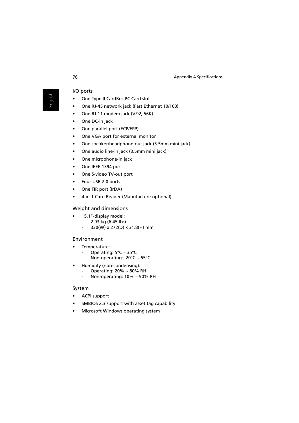 Acer Ferrari 3000 User Manual | Page 86 / 99