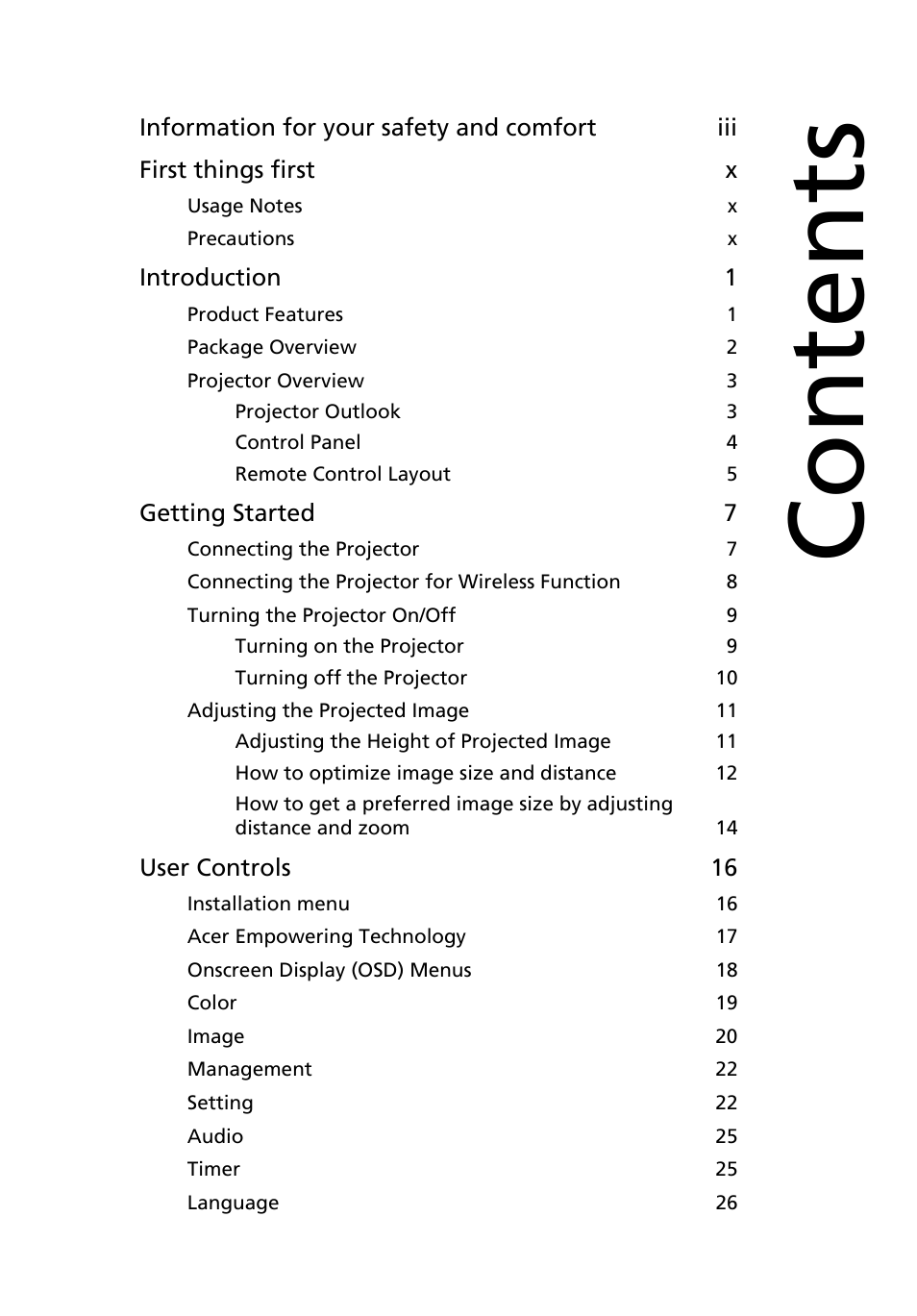 Acer P1266i User Manual | Page 11 / 58