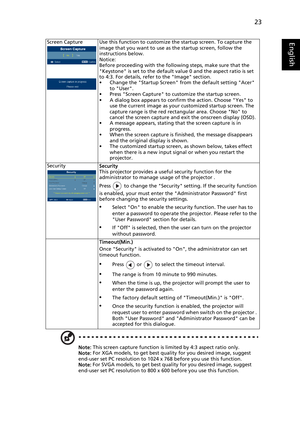 Eng lis h | Acer P1266i User Manual | Page 35 / 58