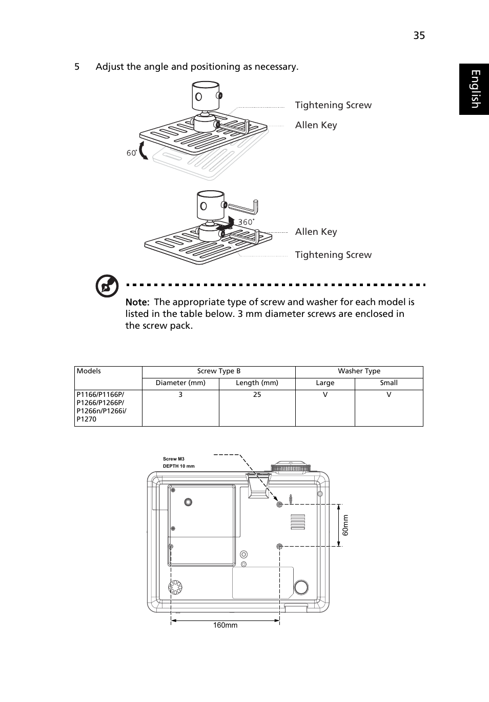 Eng lis h | Acer P1266i User Manual | Page 47 / 58