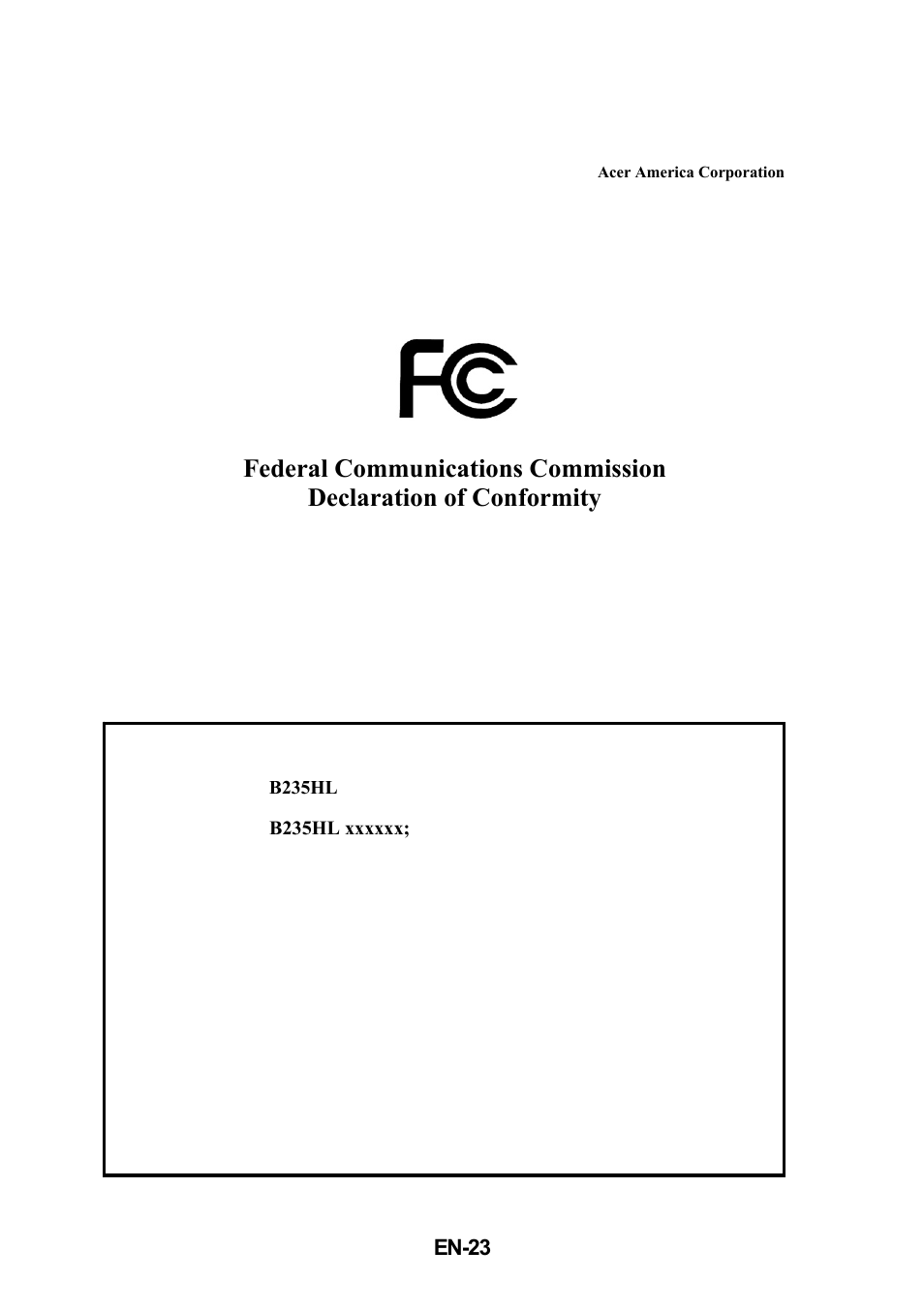 Acer B235HL User Manual | Page 24 / 25