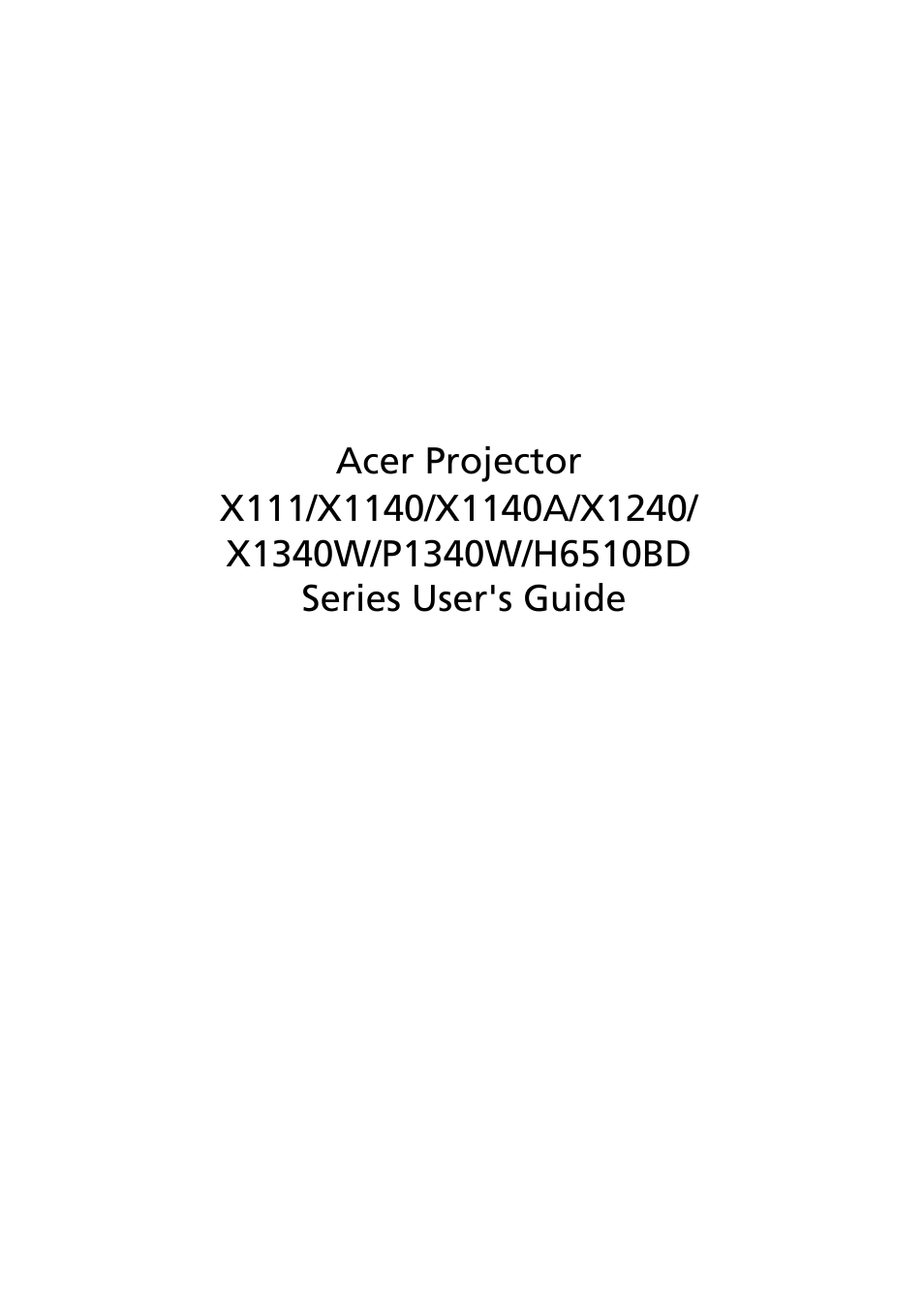 Acer H6510BD User Manual | 69 pages