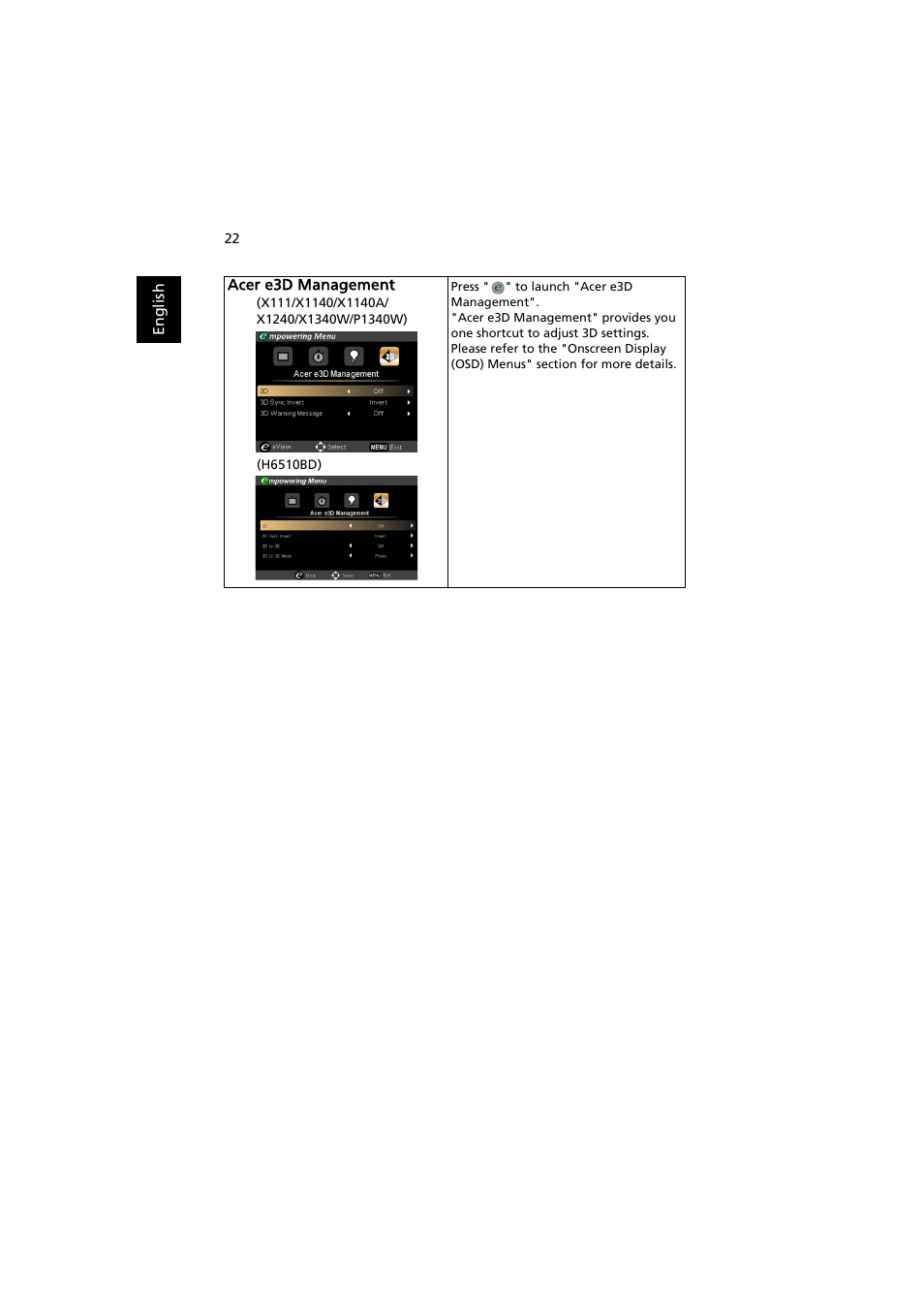 D "acer e3d management". press | Acer H6510BD User Manual | Page 32 / 69