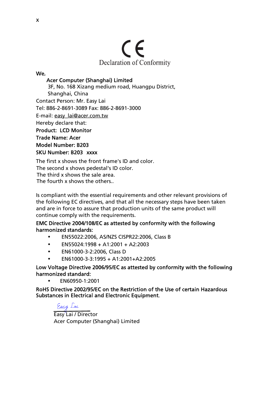 Acer B203W User Manual | Page 10 / 30