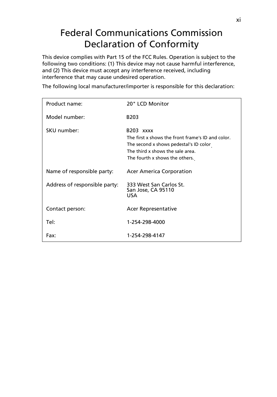Acer B203W User Manual | Page 11 / 30