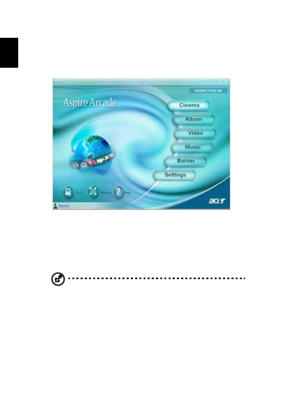 Acer arcade | Acer Aspire 5030 User Manual | Page 38 / 79