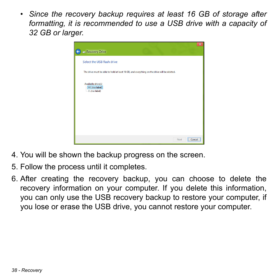 Acer Aspire E1-522 User Manual | Page 38 / 101