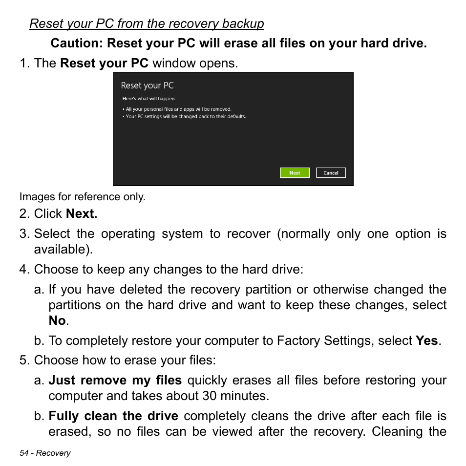 Acer Aspire E1-522 User Manual | Page 54 / 101