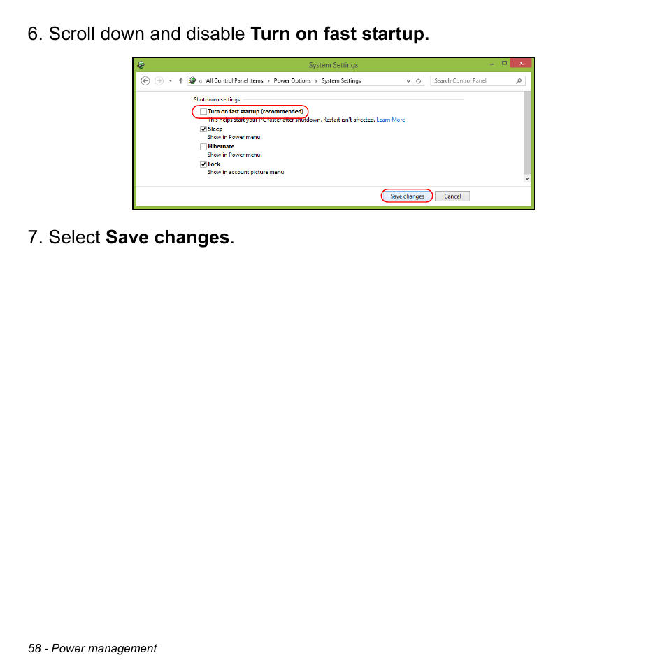 Acer Aspire E1-522 User Manual | Page 58 / 101