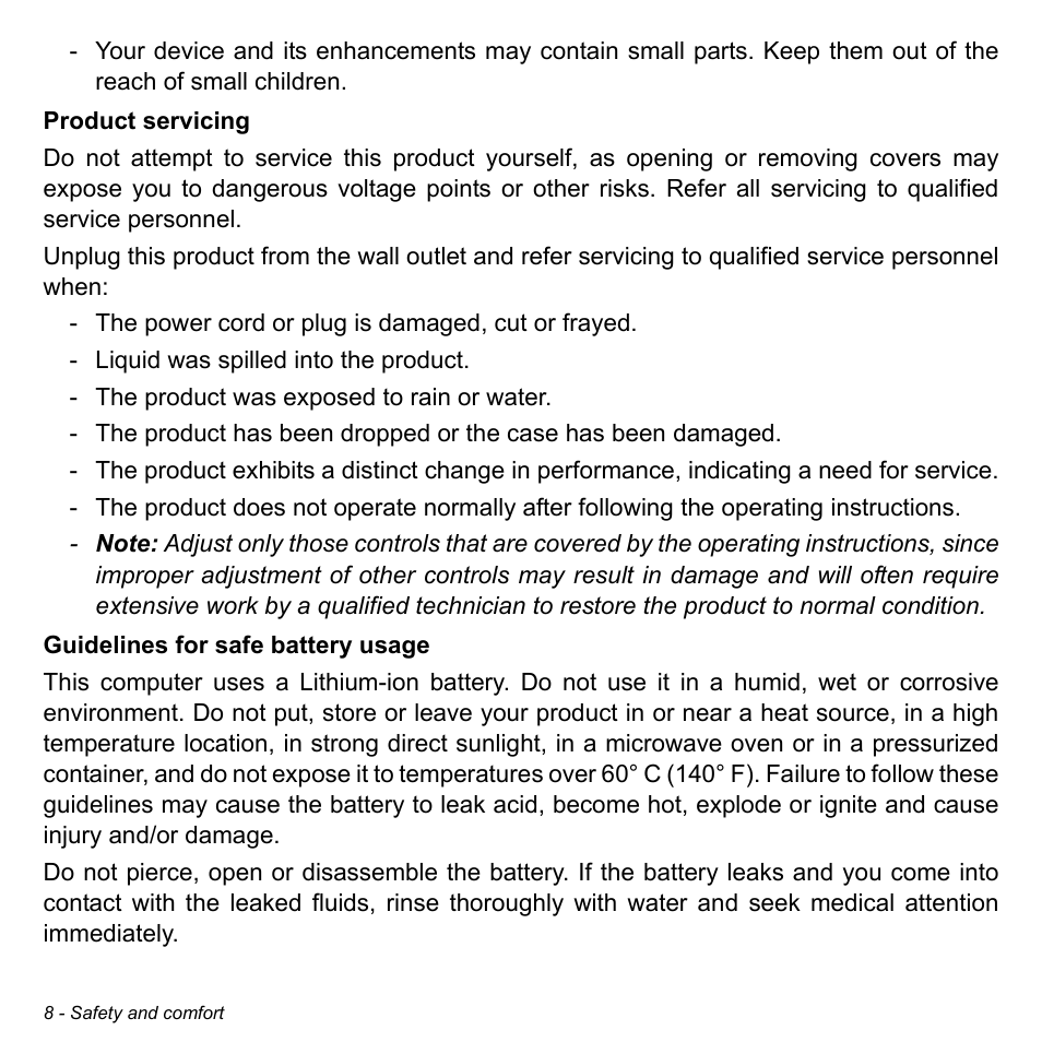 Acer Aspire E1-522 User Manual | Page 8 / 101