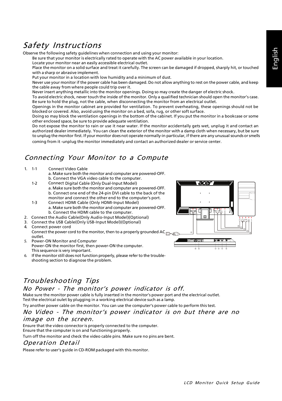 Acer V273HL User Manual | 2 pages