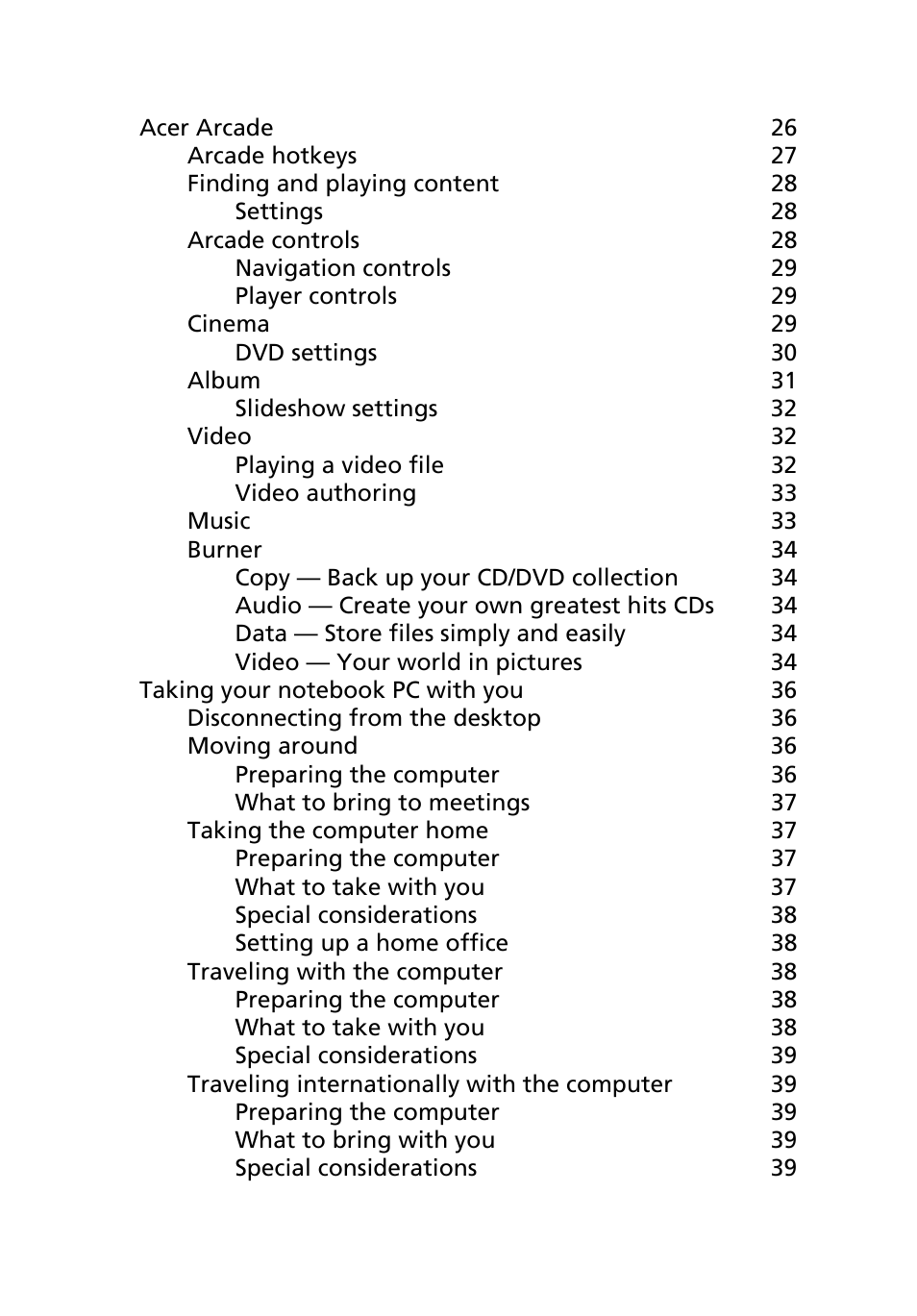 Acer Extensa 2600 User Manual | Page 7 / 76