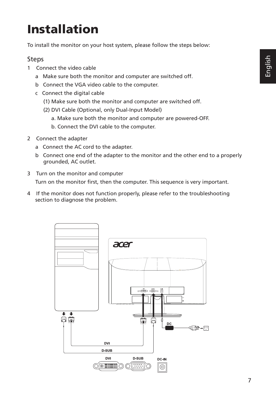 Installation, Using the shortcut menu | Acer G193WL User Manual | Page 16 / 24