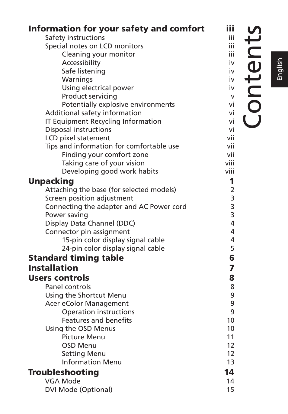 Acer G193WL User Manual | Page 9 / 24