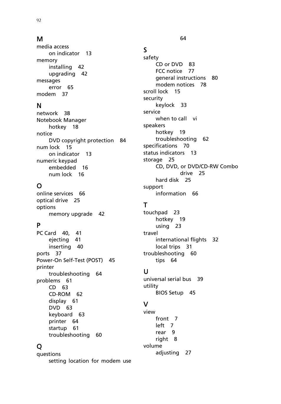 Acer Aspire 1680 User Manual | Page 100 / 101