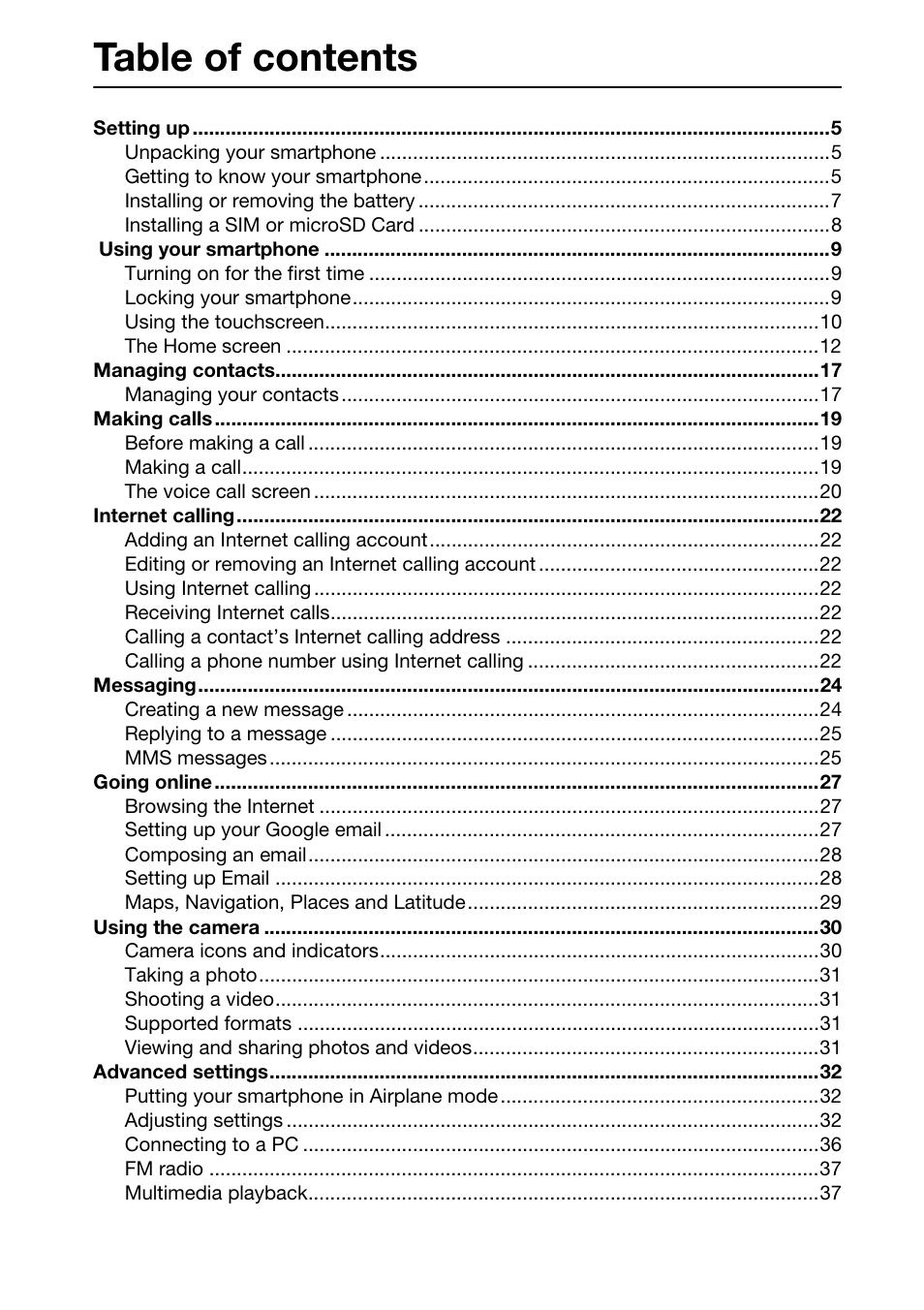 Acer Liquid Glow User Manual | Page 3 / 60