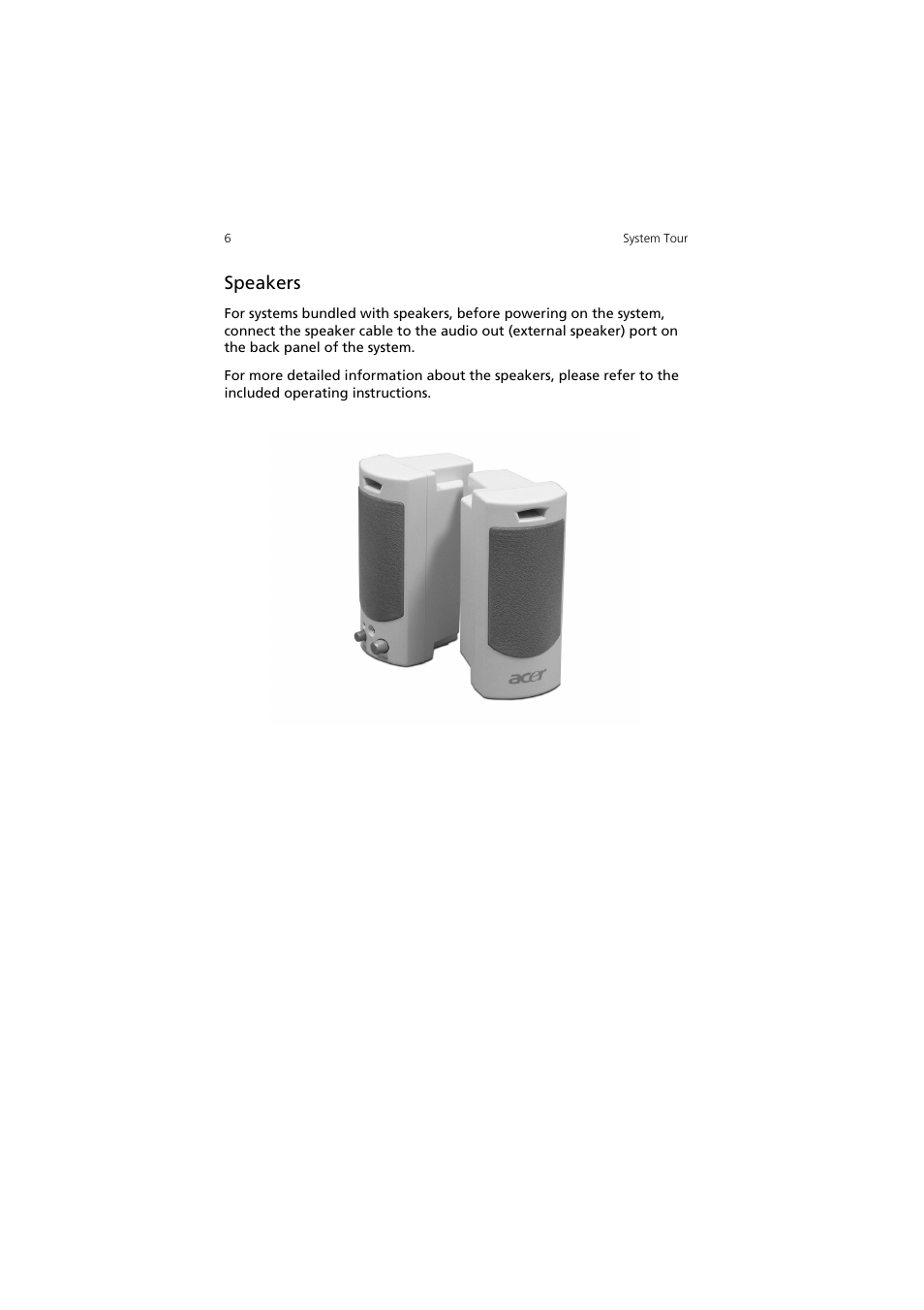 Speakers | Acer AcerPower SV User Manual | Page 12 / 30