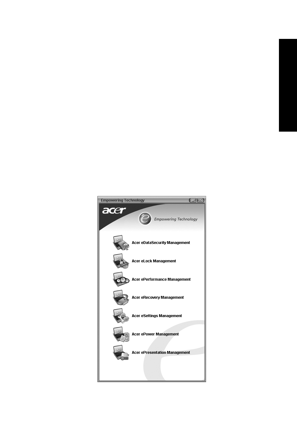 Acer empowering technology | Acer Extensa 3100 User Manual | Page 11 / 75