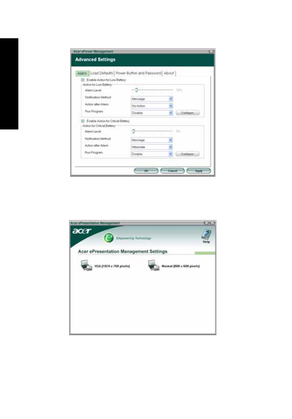 Acer epresentation management | Acer Extensa 3100 User Manual | Page 18 / 75