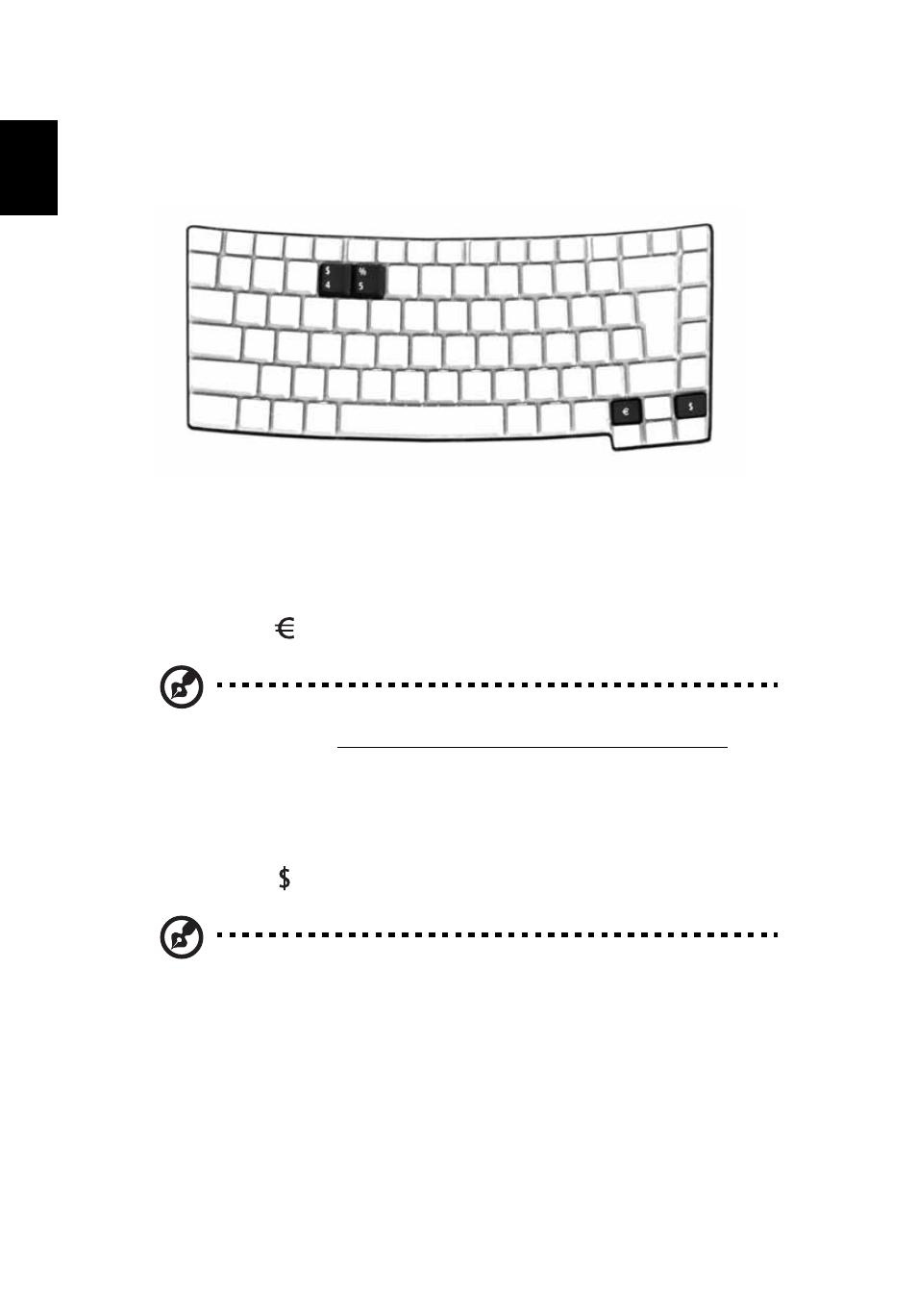 Special keys | Acer Extensa 3100 User Manual | Page 34 / 75