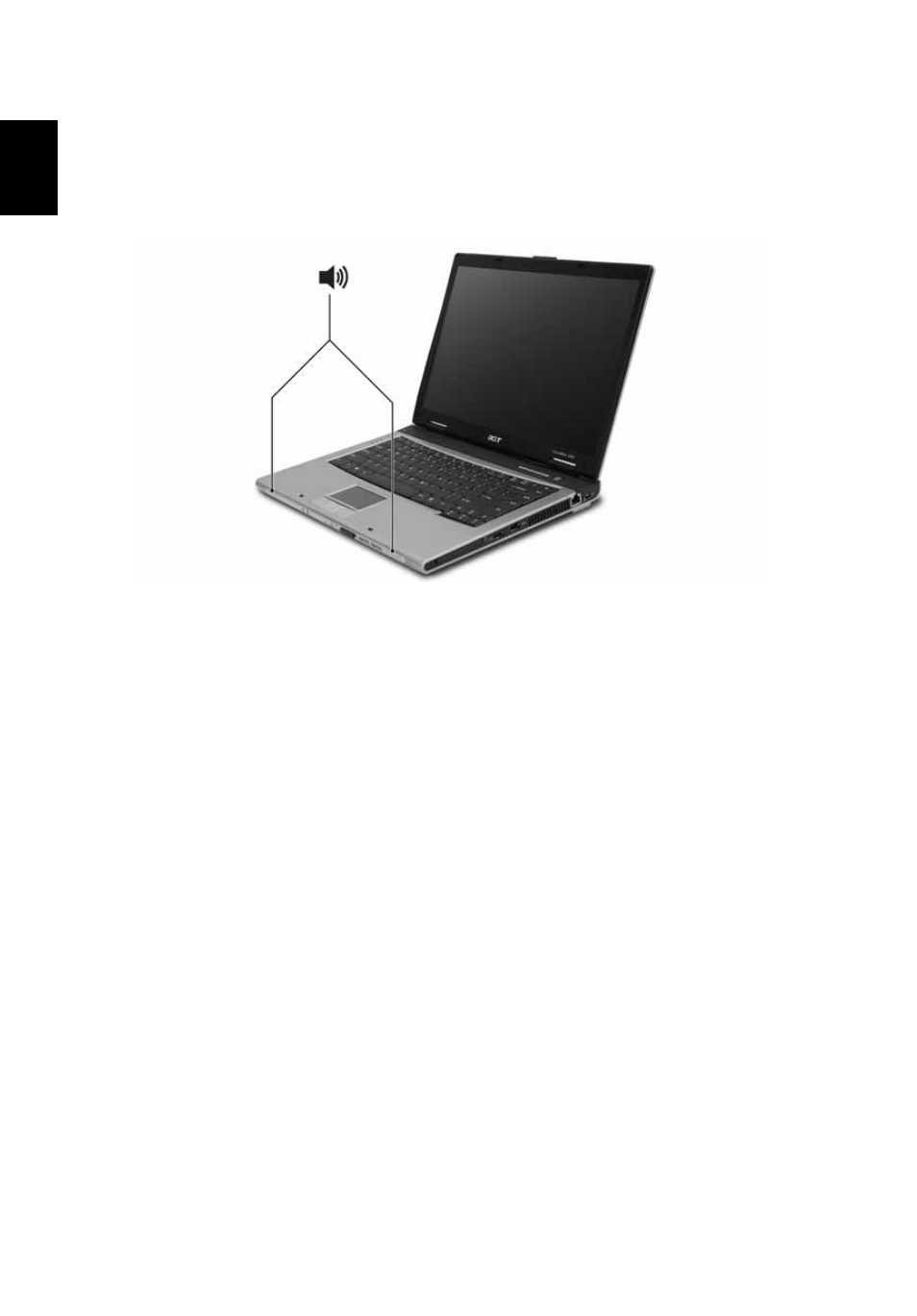 Audio, Adjusting the volume | Acer Extensa 3100 User Manual | Page 36 / 75