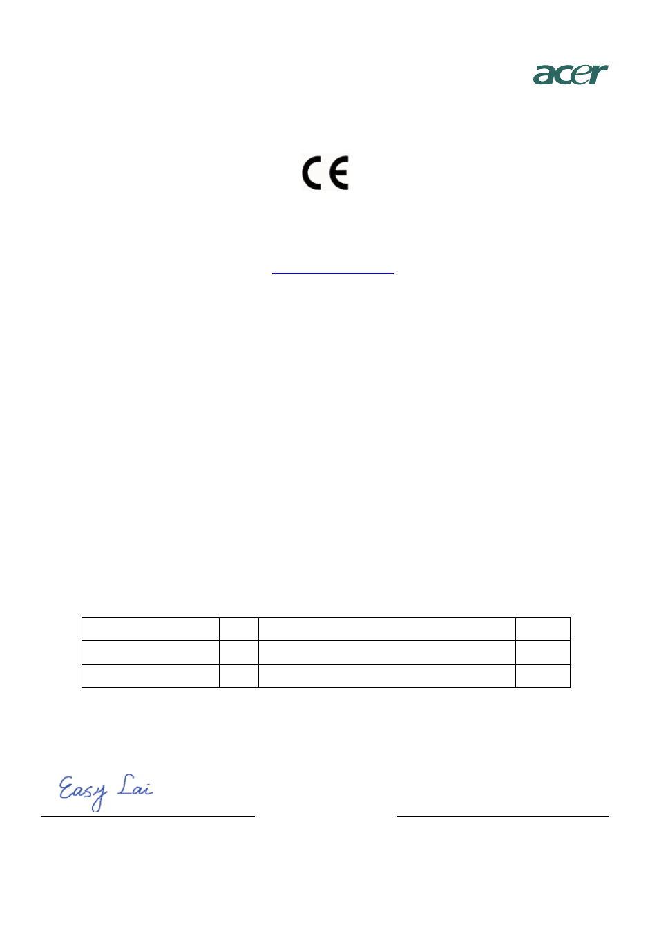 Declaration of conformity | Acer P246HL User Manual | Page 22 / 23