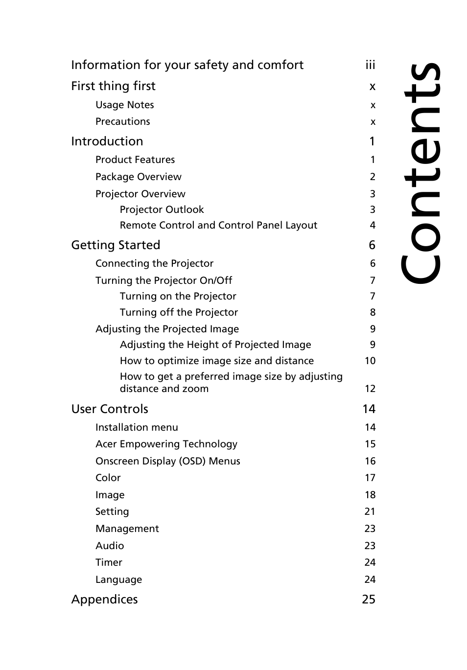 Acer H5360 User Manual | Page 11 / 57
