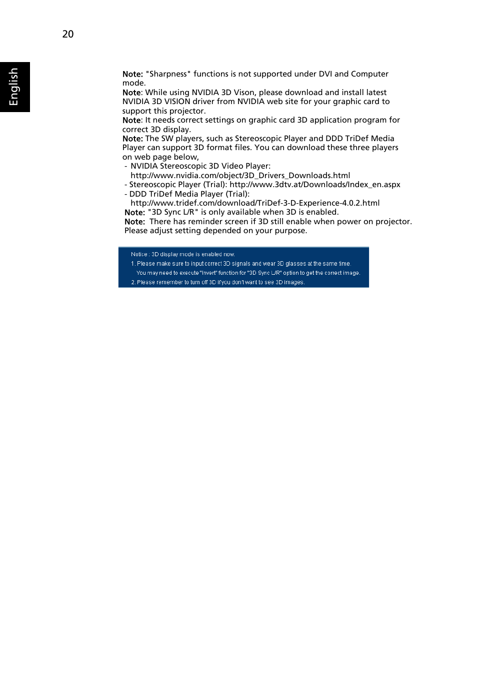 English | Acer H5360 User Manual | Page 32 / 57