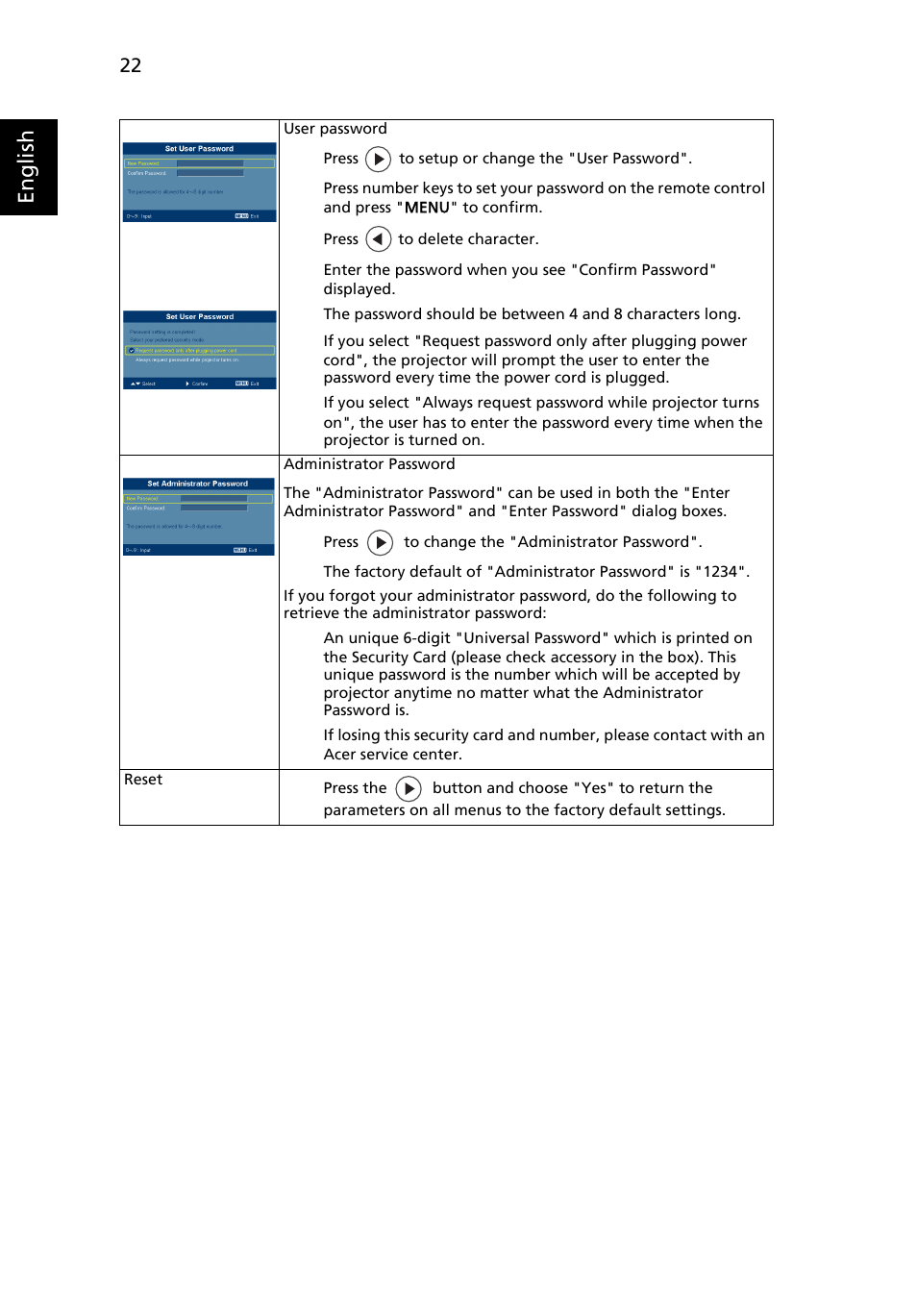 English | Acer H5360 User Manual | Page 34 / 57