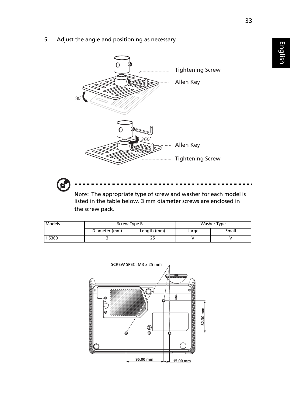 Eng lis h | Acer H5360 User Manual | Page 45 / 57