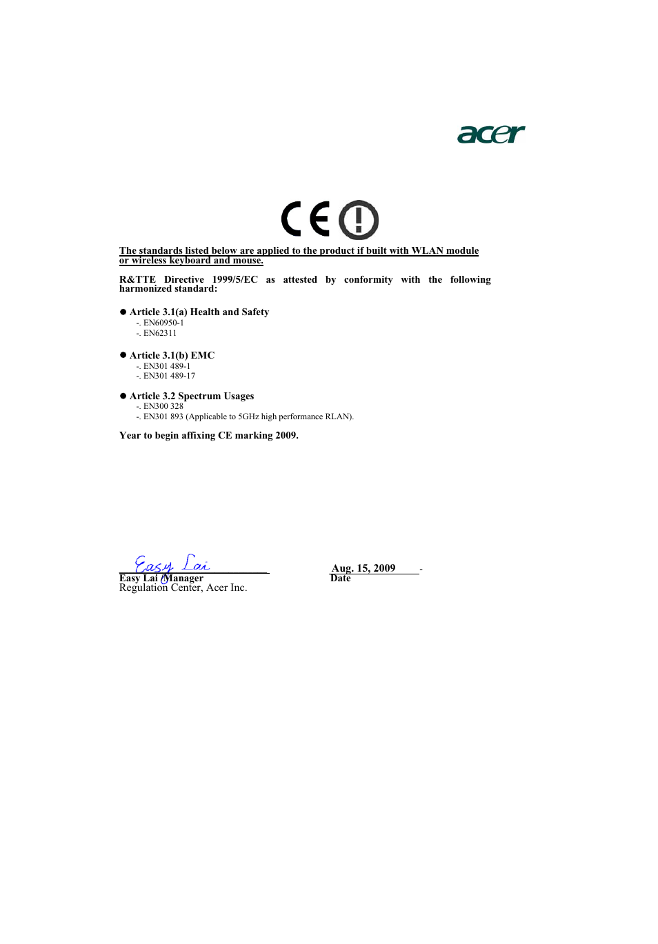 Acer H5360 User Manual | Page 57 / 57