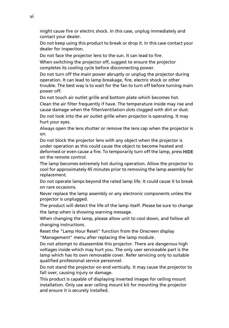 Acer H5360 User Manual | Page 6 / 57