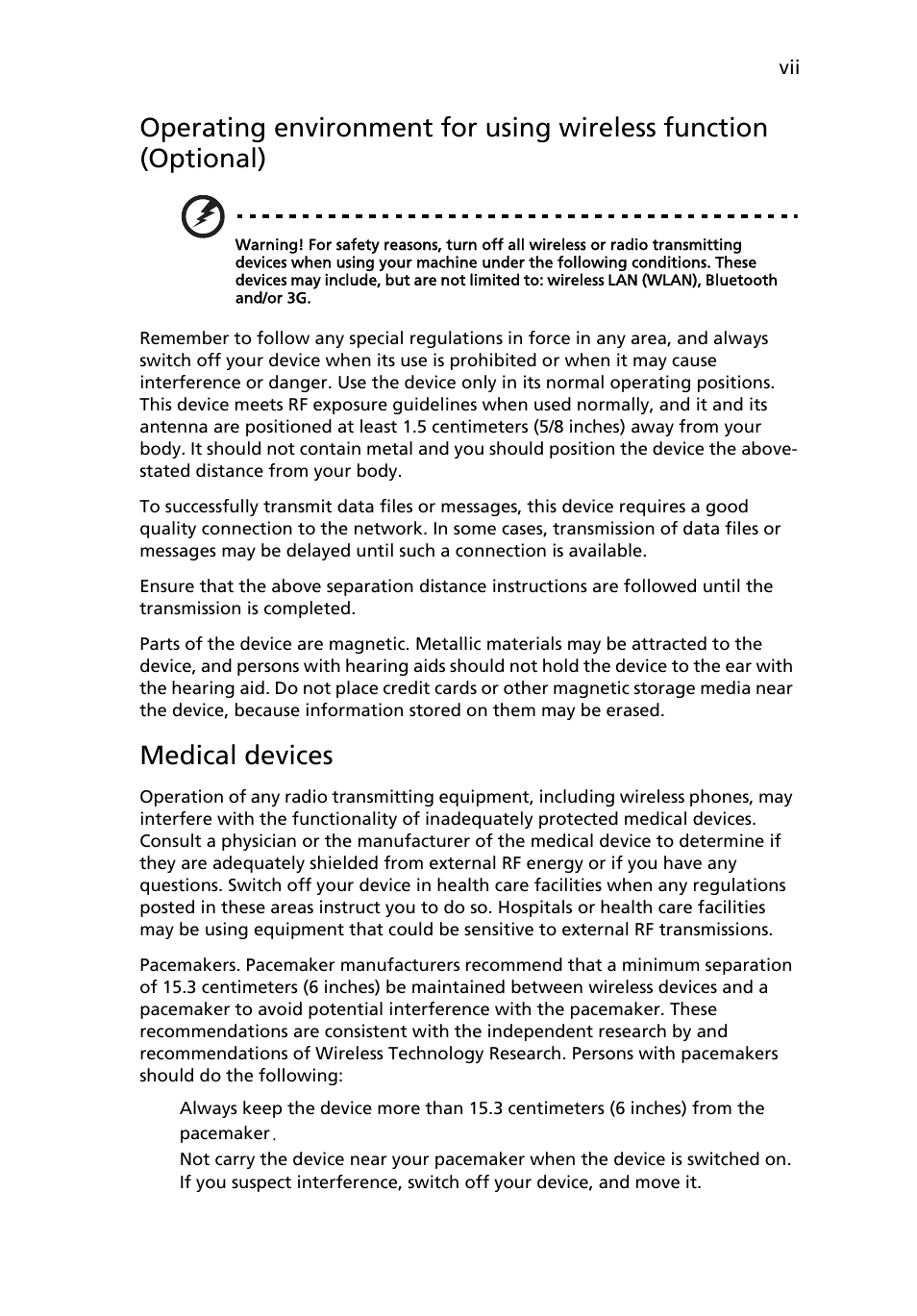 Medical devices | Acer H5360 User Manual | Page 7 / 57