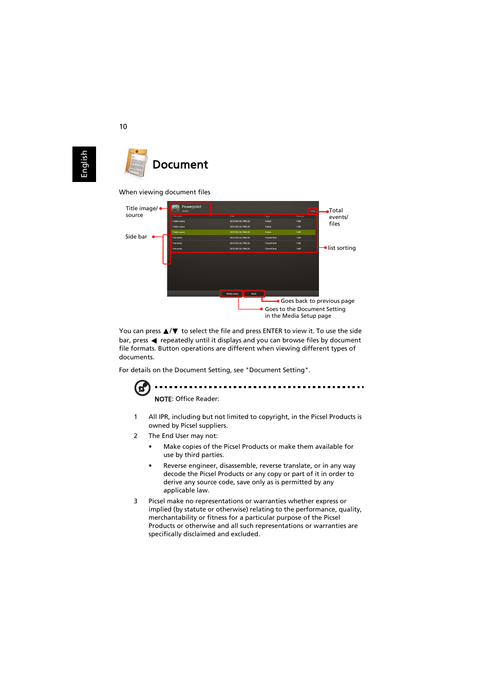 Document | Acer P5207B User Manual | Page 10 / 53