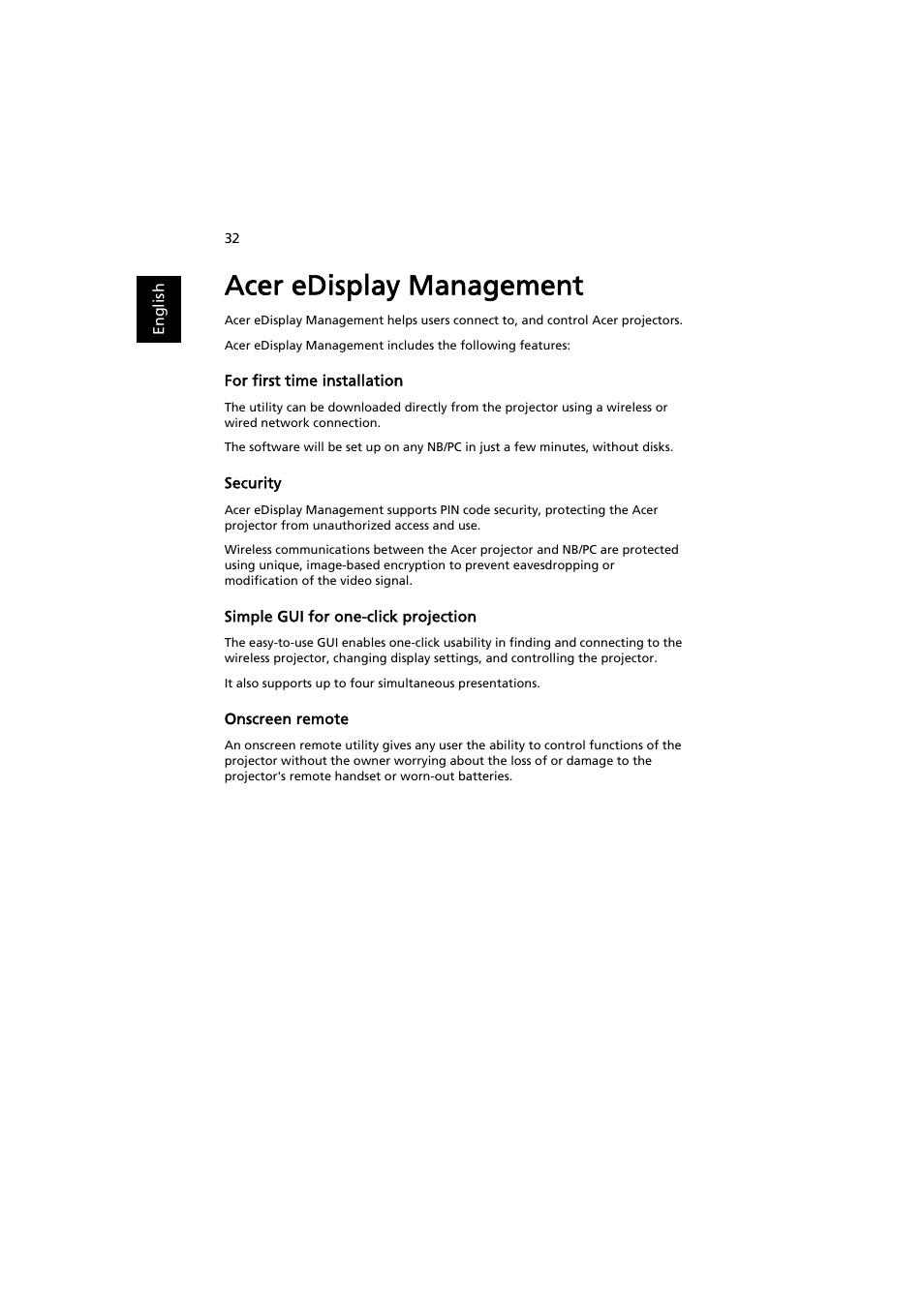 Acer edisplay management | Acer P5207B User Manual | Page 32 / 53