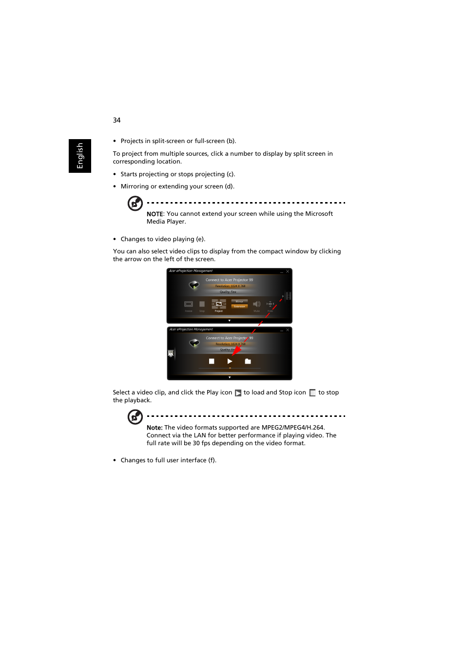 Acer P5207B User Manual | Page 34 / 53