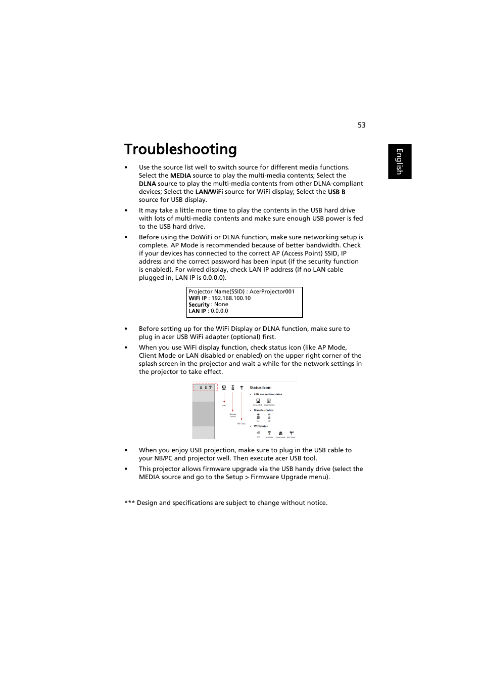 Troubleshooting | Acer P5207B User Manual | Page 53 / 53