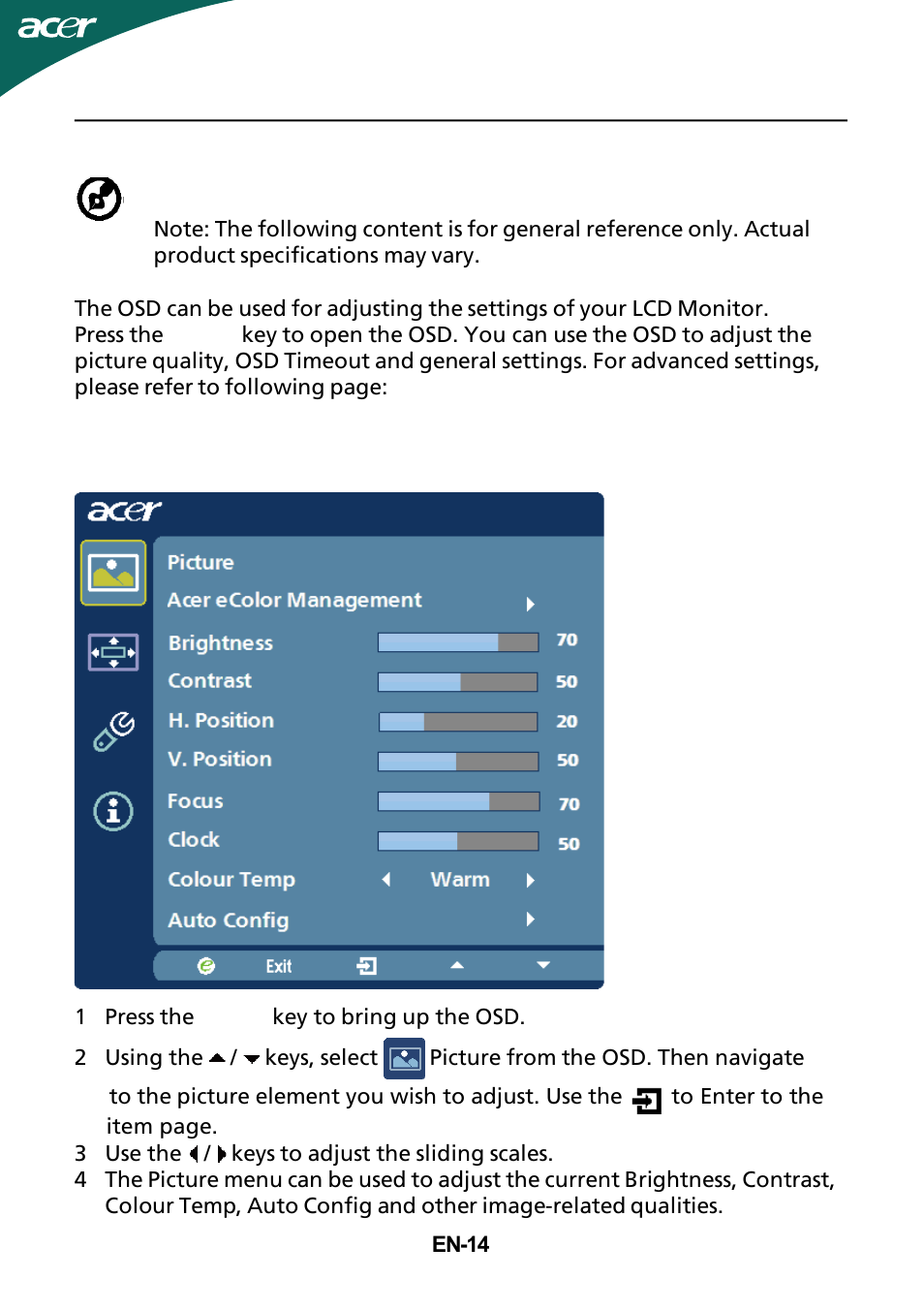 Acer GR235H User Manual | Page 15 / 24