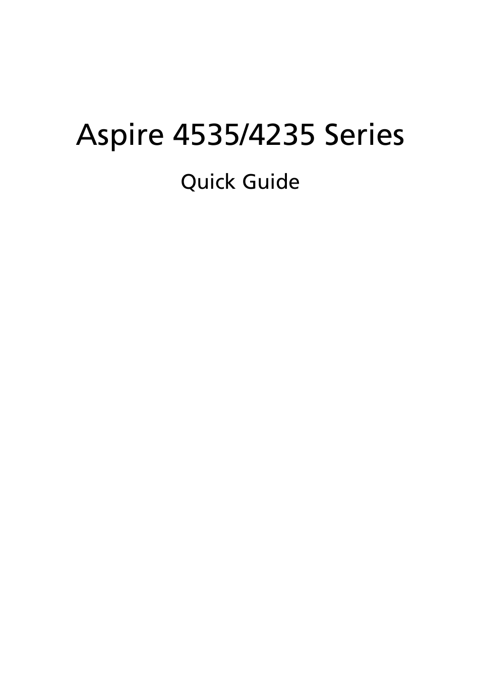 Acer Aspire 4535G User Manual | 13 pages