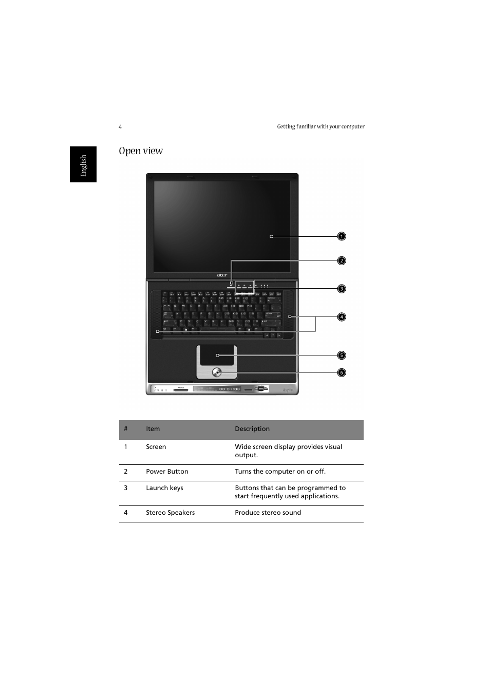 Open view | Acer Aspire 2020 User Manual | Page 14 / 110