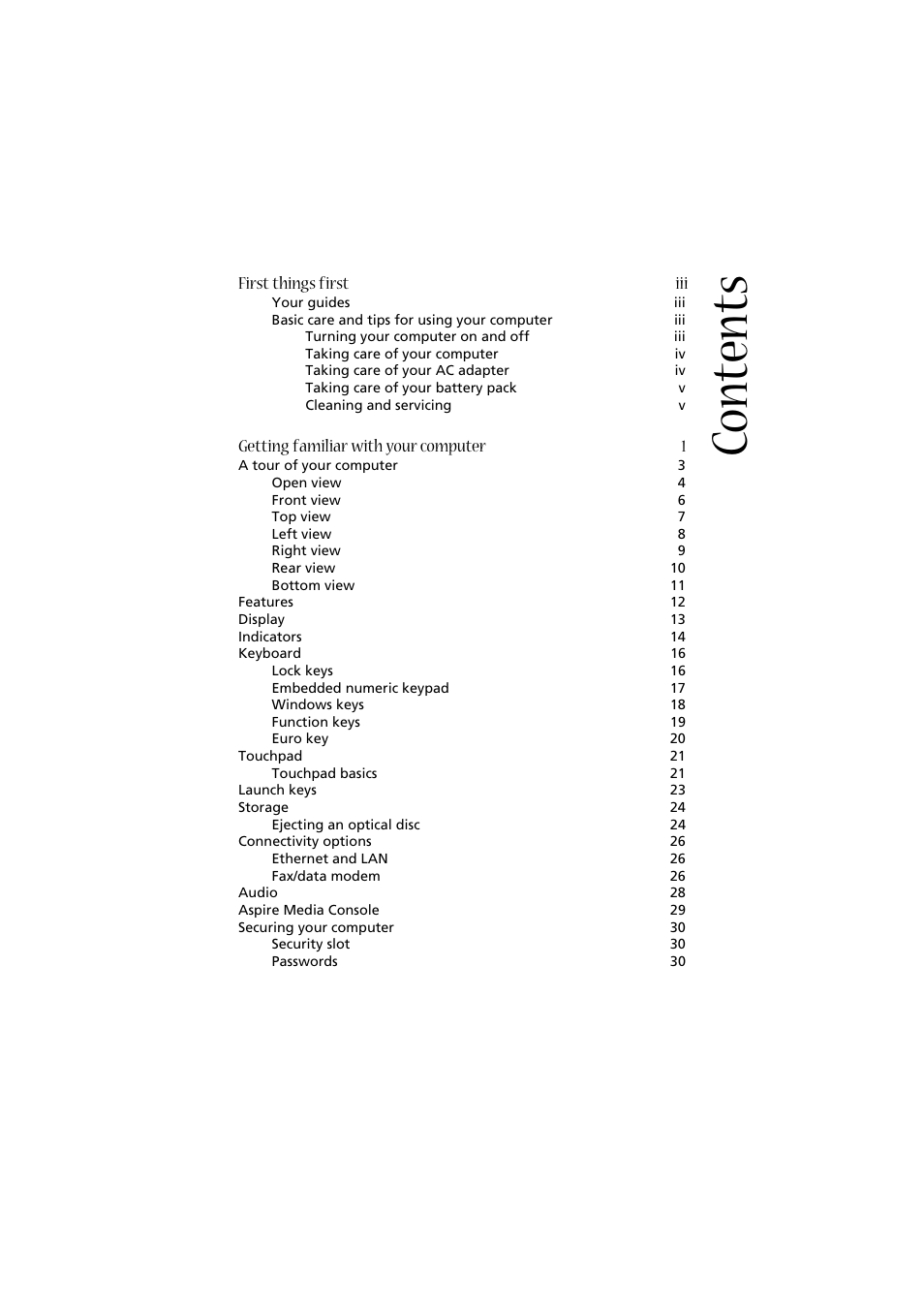 Acer Aspire 2020 User Manual | Page 7 / 110