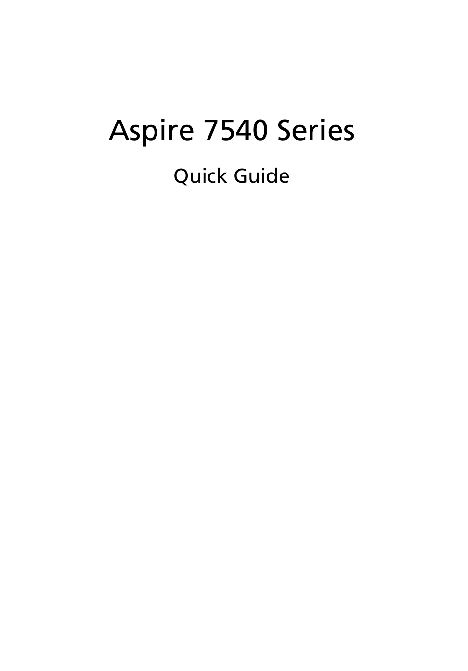 Acer Aspire 7540 User Manual | 12 pages
