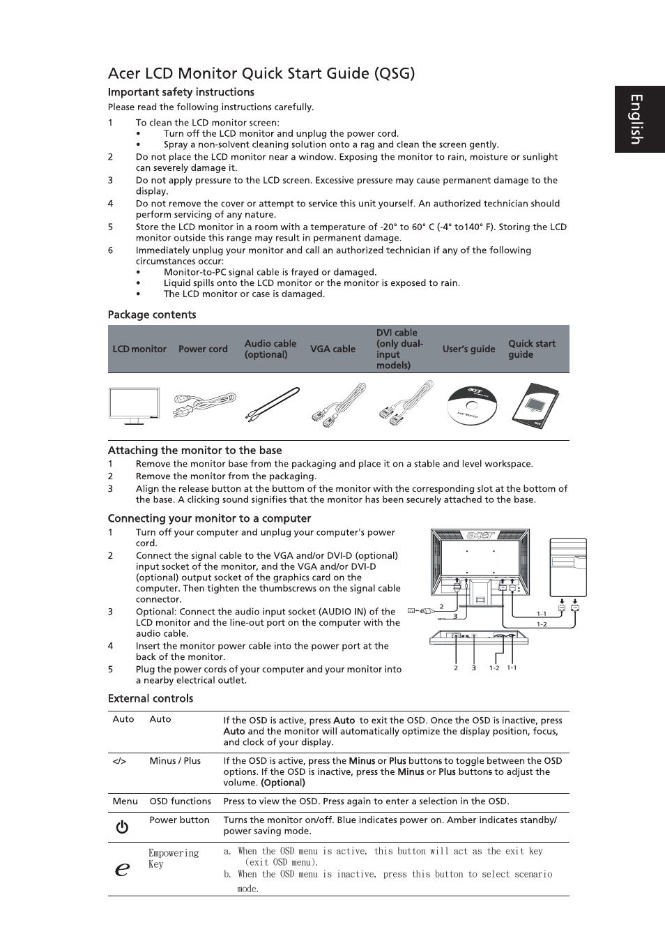 Acer V213H User Manual | 2 pages