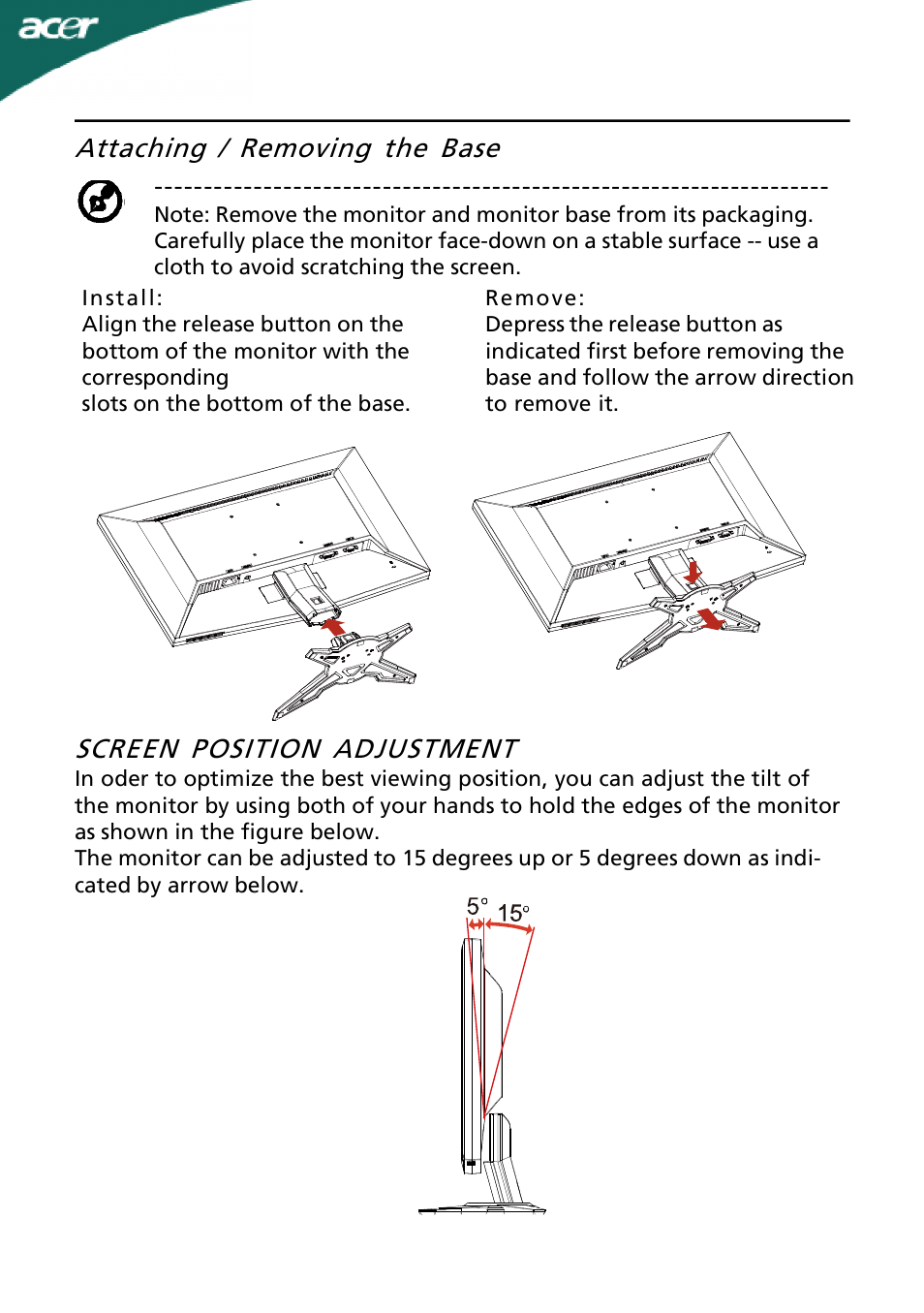 Acer G205HL User Manual | Page 7 / 23