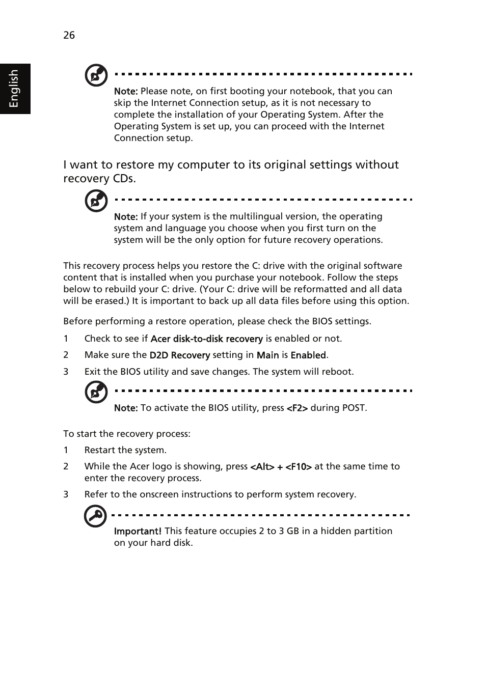 English | Acer TravelMate 4060 User Manual | Page 36 / 68