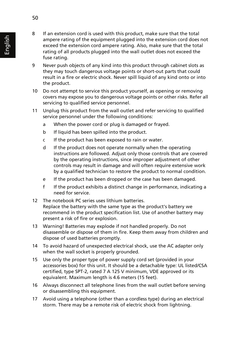 English | Acer TravelMate 4060 User Manual | Page 60 / 68