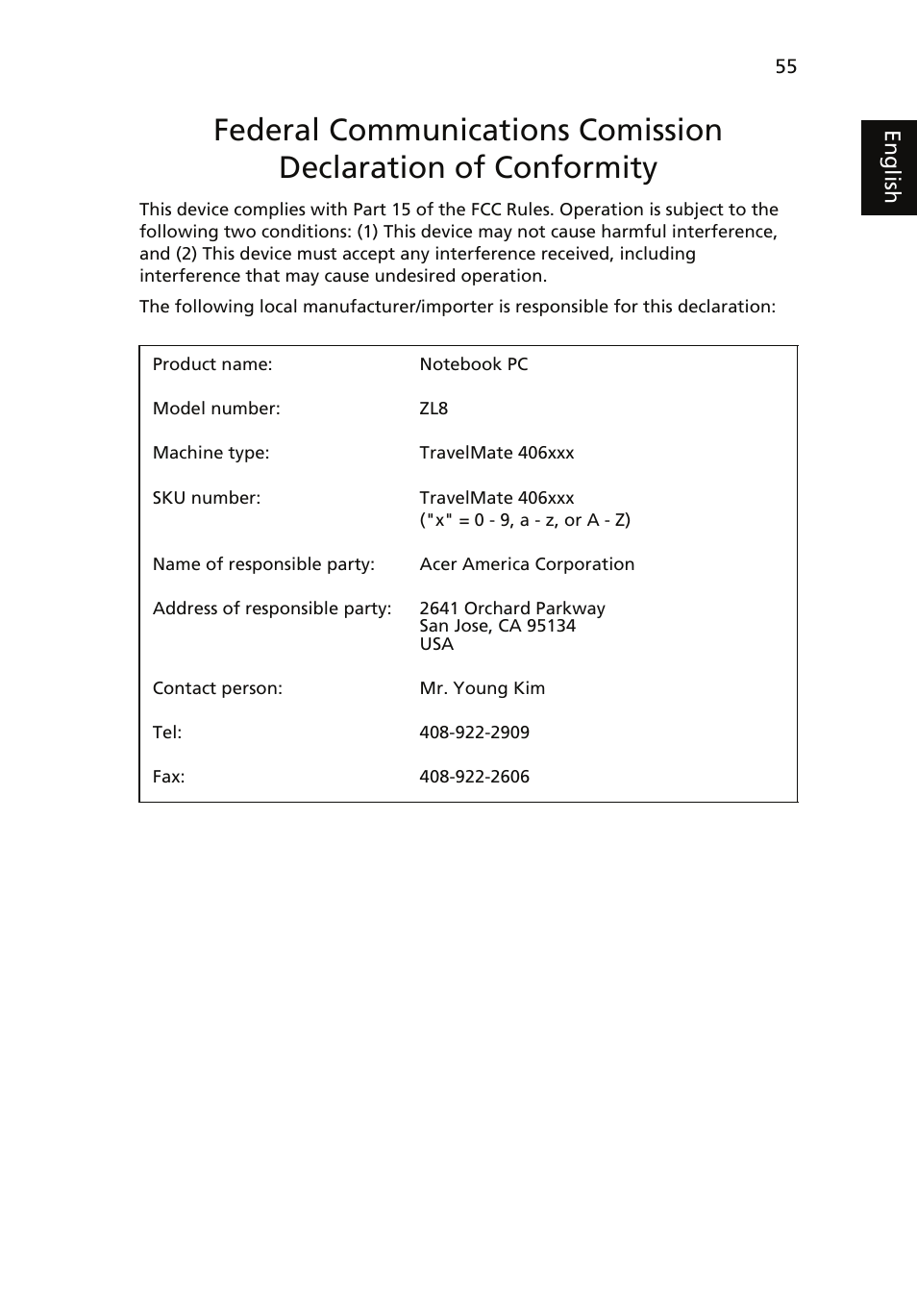 Acer TravelMate 4060 User Manual | Page 65 / 68