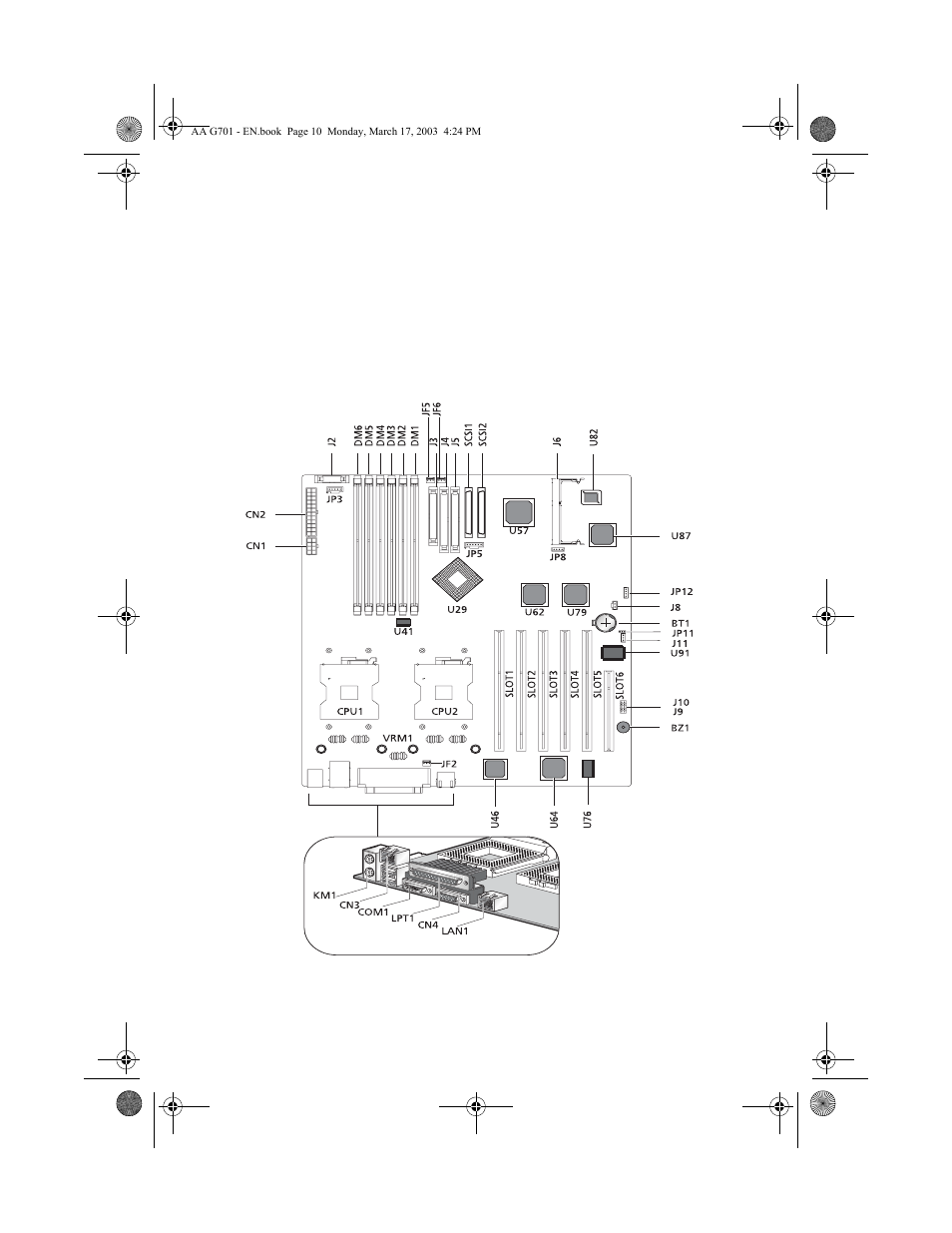 System boards, Mainboard layout | Acer Altos G701 User Manual | Page 20 / 126