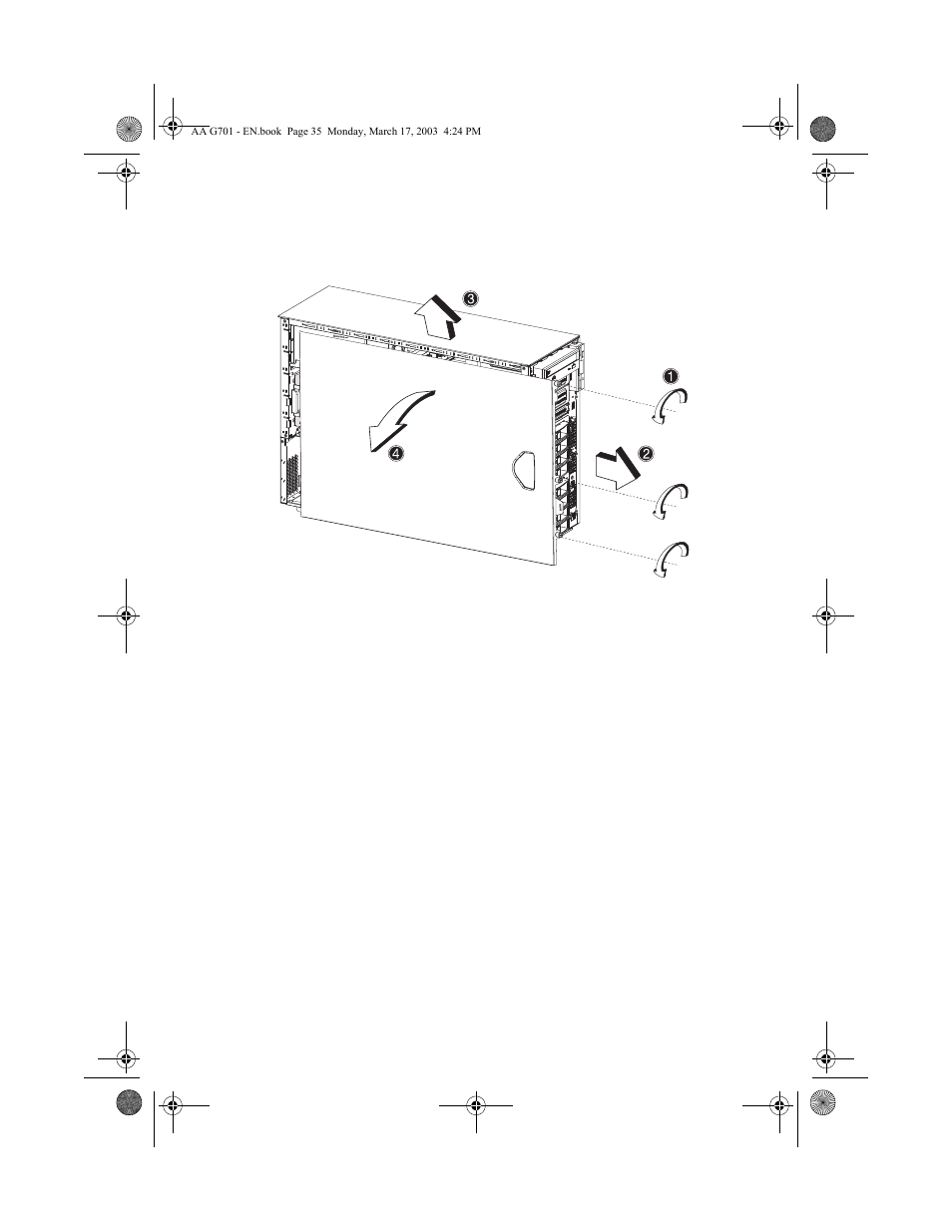 Removing the air baffle | Acer Altos G701 User Manual | Page 45 / 126